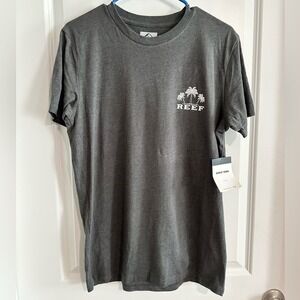 REEF Mens Grey 2-Sided Logo short sleeve T-Shirt Size Medium New With Tags!